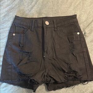 NWT!! Black Distressed Shorts